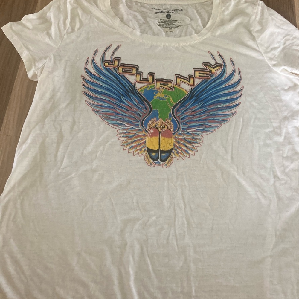 Journey Scarab Graphic Band T-shirt White Size Large